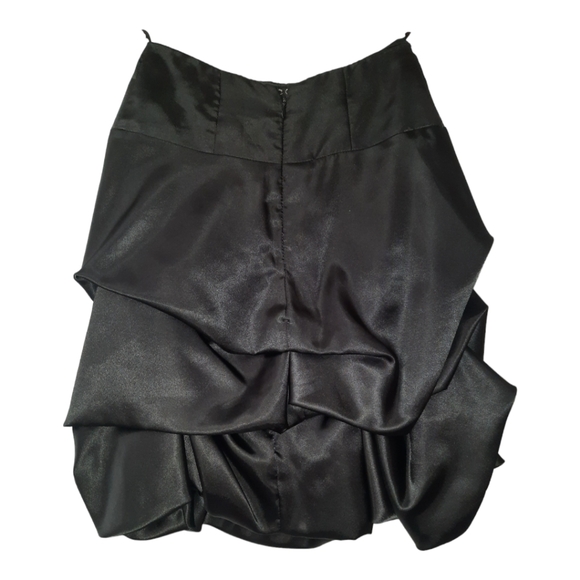 New - Le CHATEAU Black Ruffle Skirt Size Zero (0) Made In Canada Zipper Closure - Picture 2 of 6